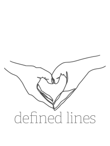 Defined Lines logo: Two hands creating the shape of a heart with "defined lines" written underneath