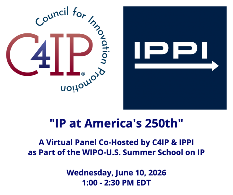 C4IP and IPPI logo. Event information included in text below