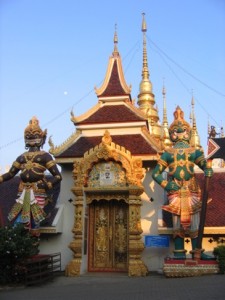 One of the numerous, beautiful temples on the drive from Khon Kaen University to Chang Mai