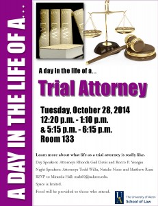 CPPO Workshop Sign - A Day in a Life of- Trial Attorney 2014