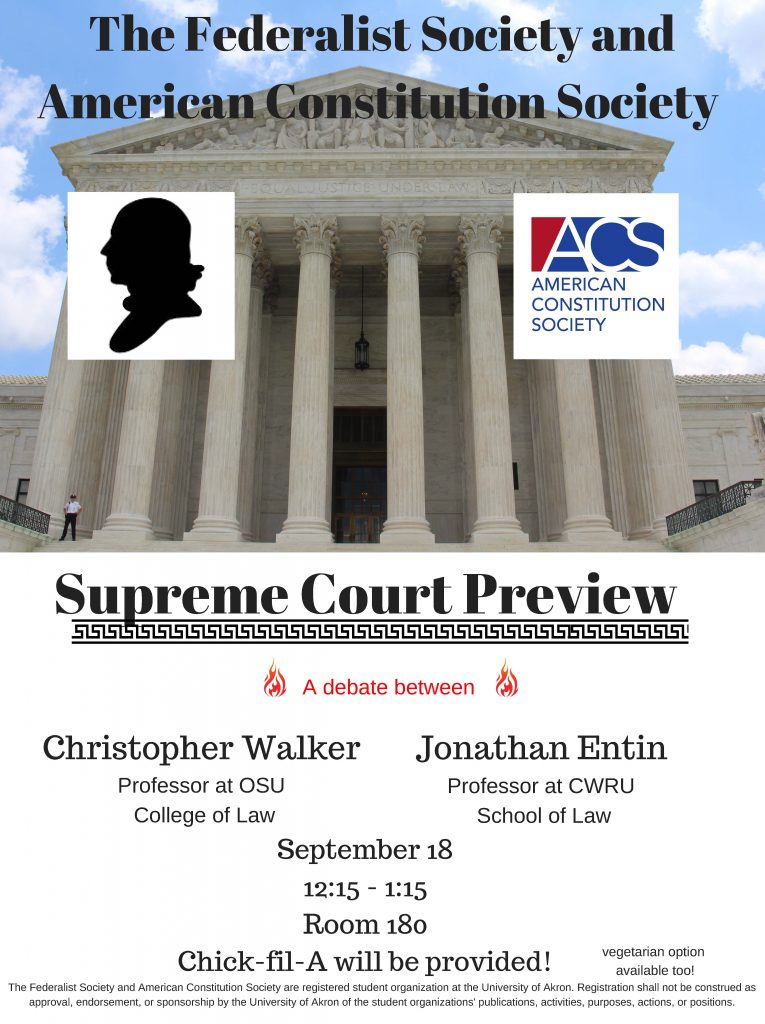 Supreme Court Preview on September 18 at 12:15 to 1:15, Chick-fil-A provided