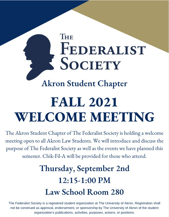 Federalist Society Welcome Meeting