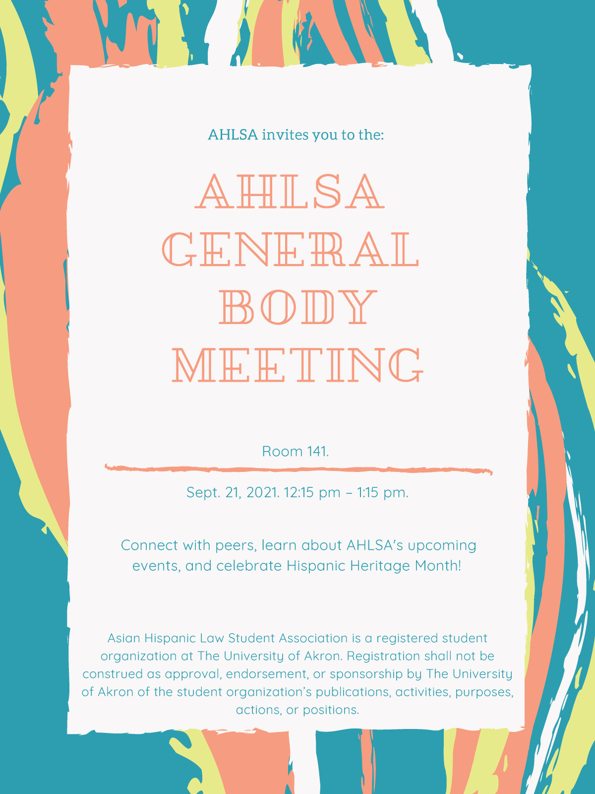 AHLSA’s General Body Meeting, Sept. 21, 2021!