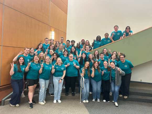 All of our USG members posing at our Spring Retreat.